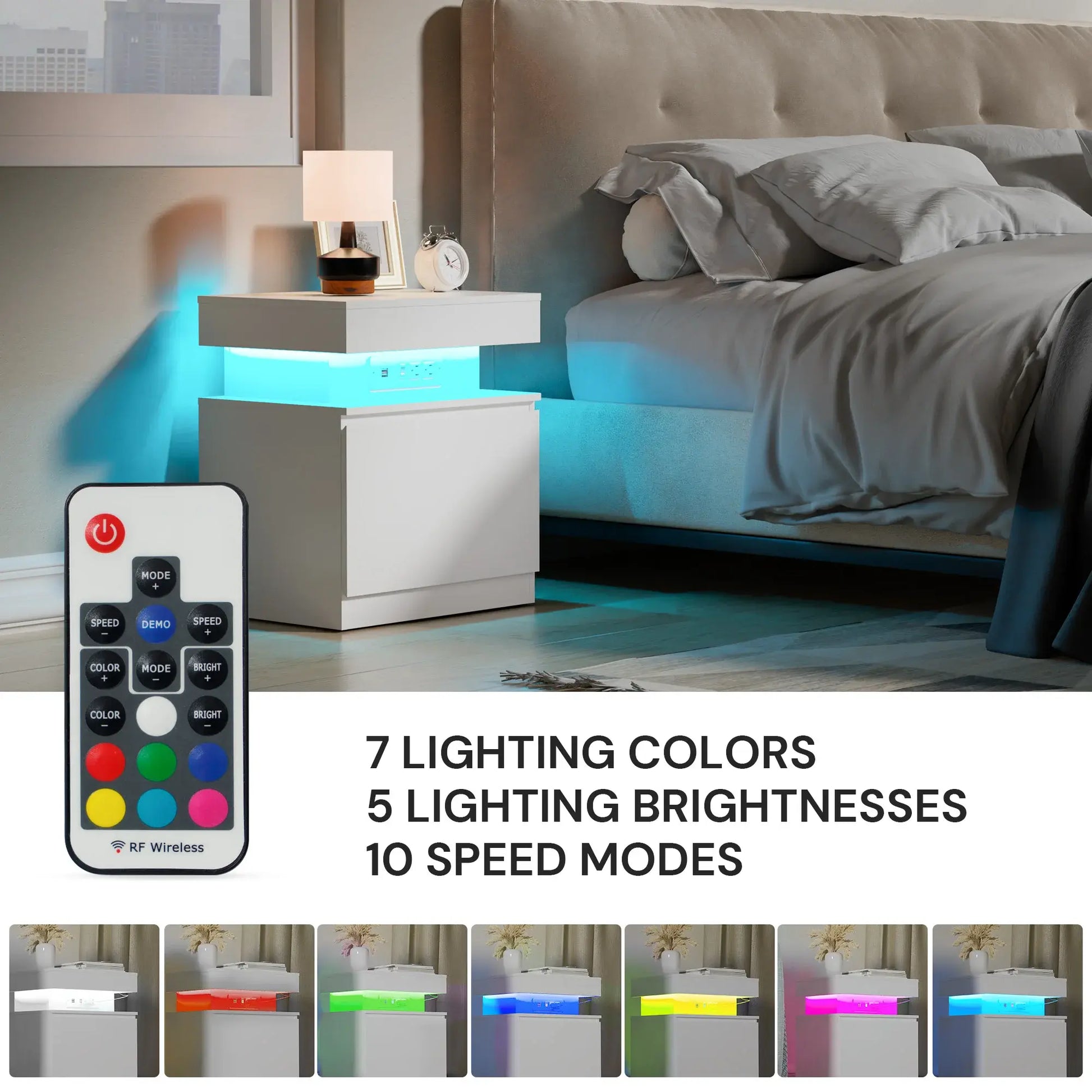 LED Nightstand with Charging Station netstar®