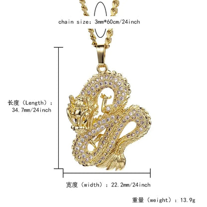 Dragon Luxury Gold Zircon Necklace