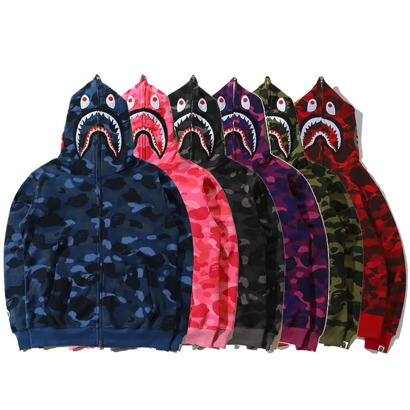 Bathing Ape® Shark Multi-Color Zip Ups