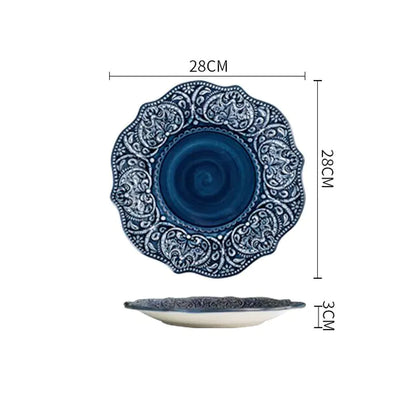 Luxury Blue Pattern Dinner Plates