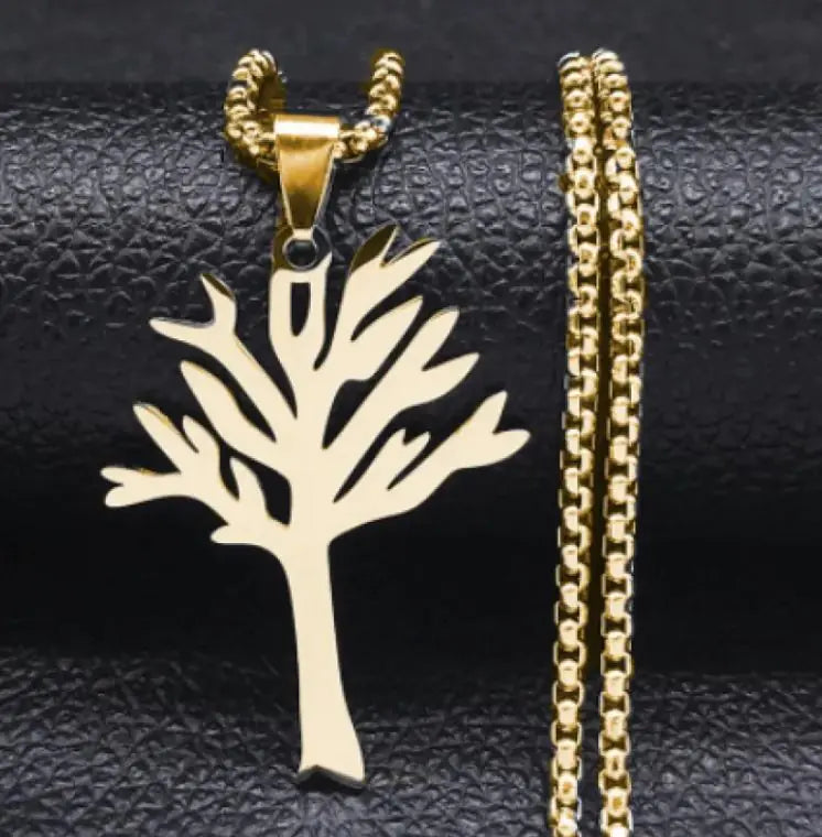 Hip-Hop High-grade Stainless Steel Tree Necklace