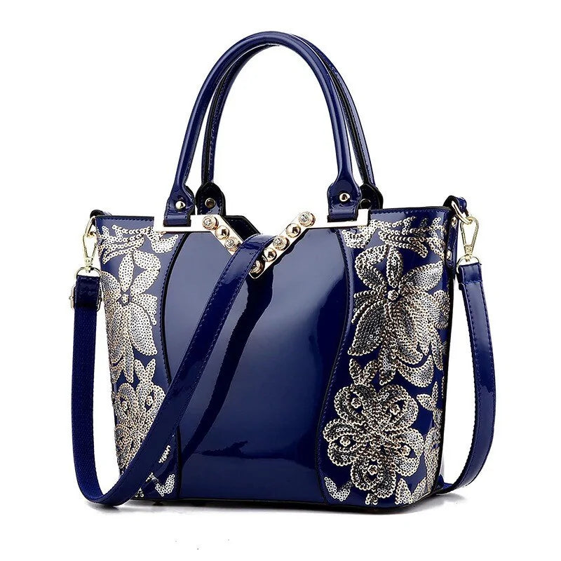 Luxury Sequin Embroidery Leather Handbag Solus™