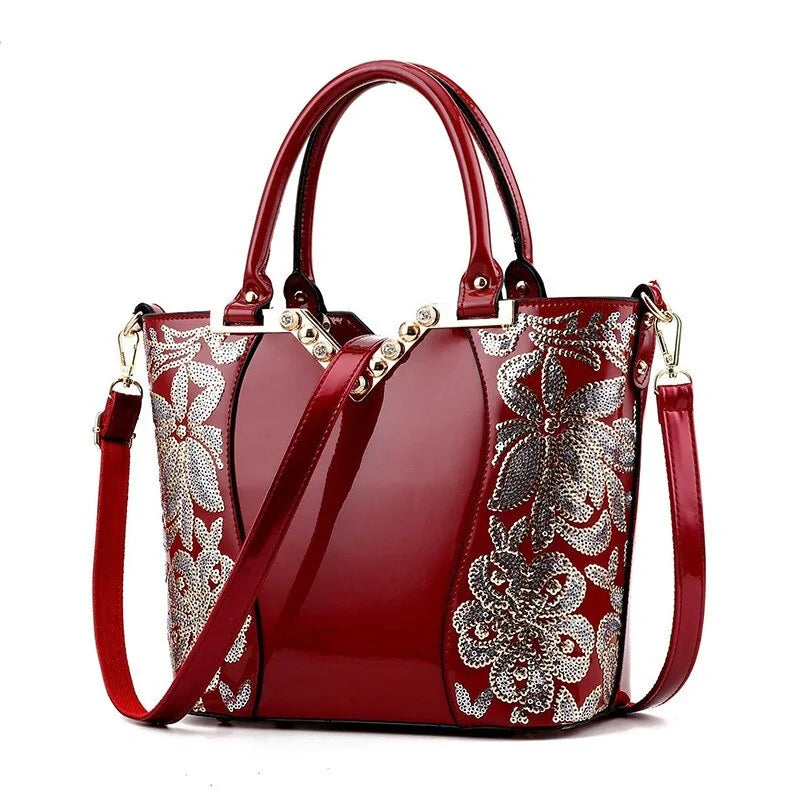 Luxury Sequin Embroidery Leather Handbag Solus™