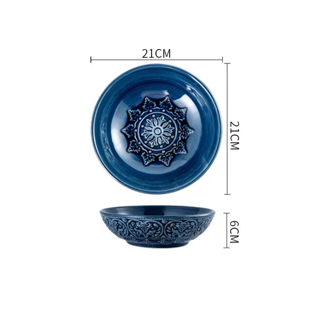 Luxury Blue Pattern Dinner Plates