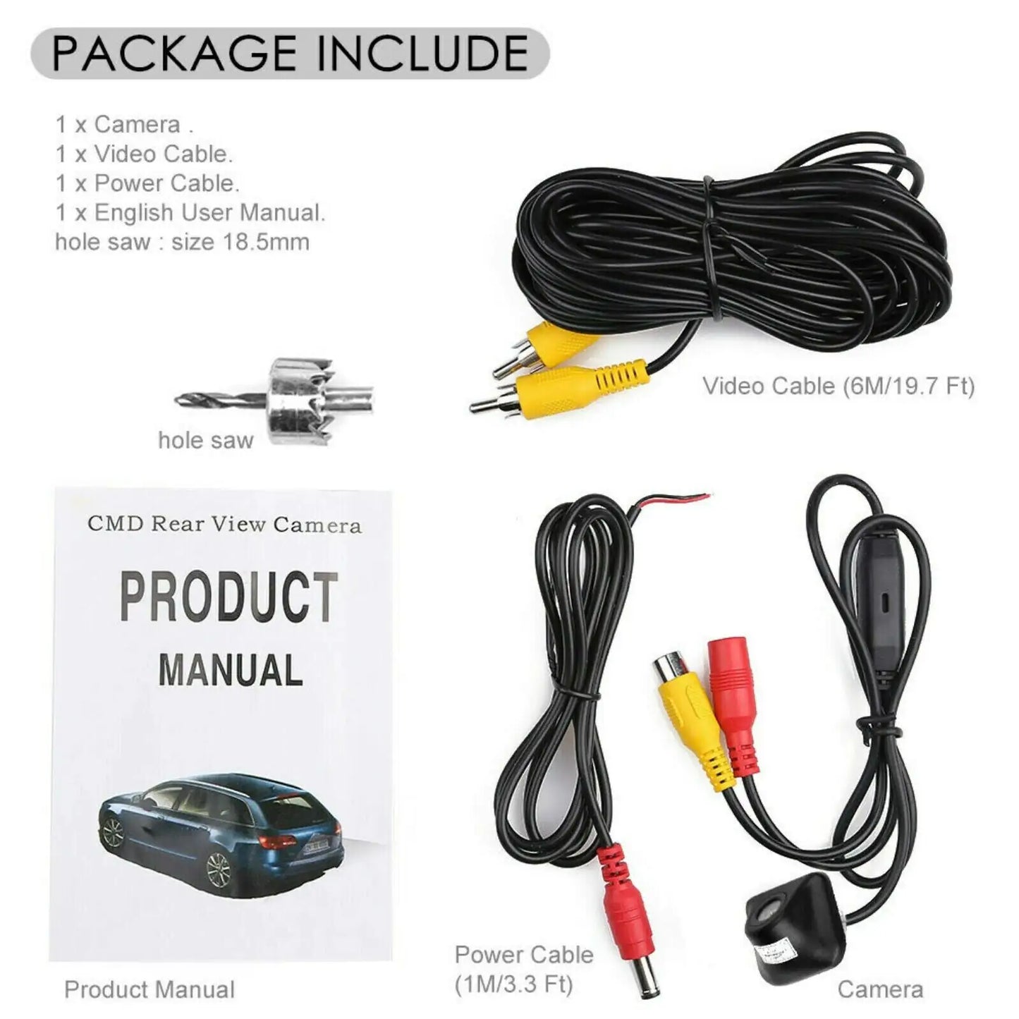 Car Rearview Reverse Camera HD Night Vision Waterproof 170°