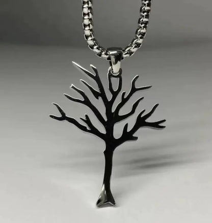 Hip-Hop High-grade Stainless Steel Tree Necklace