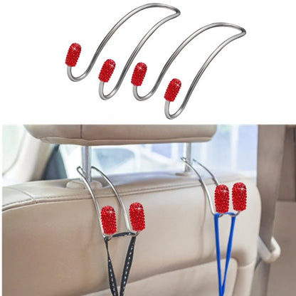 Car Seat Rhinestone Headrest Hanger Bag Hook