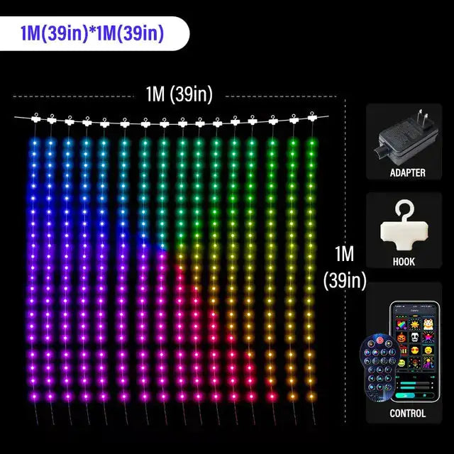 Color Waves LED Curtain Sync Lights net star