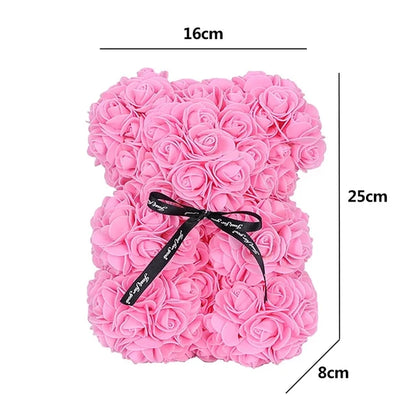 Teddy Rose Bear with Bouquet 1/2pc 25cm netstar®