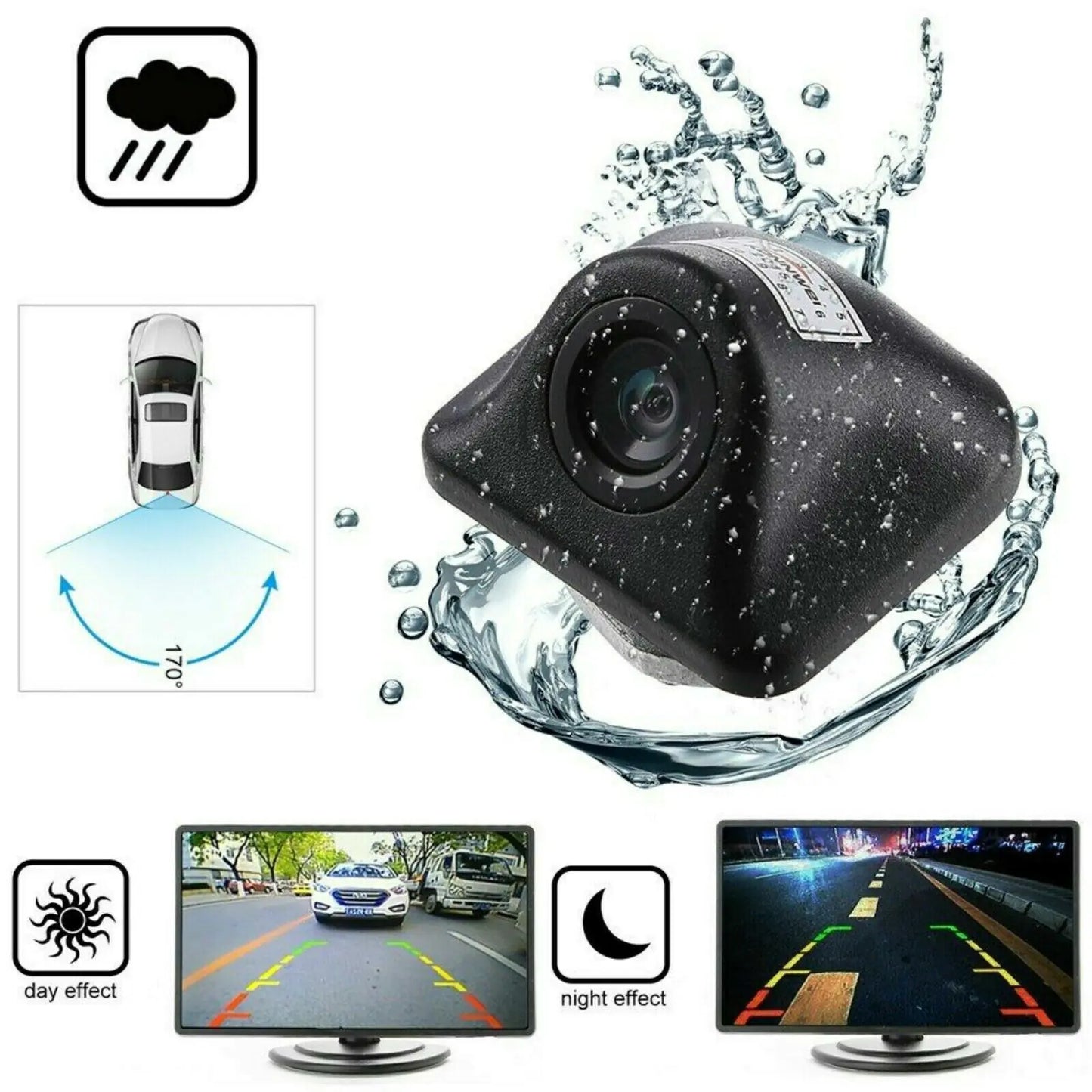 Car Rearview Reverse Camera HD Night Vision Waterproof 170°