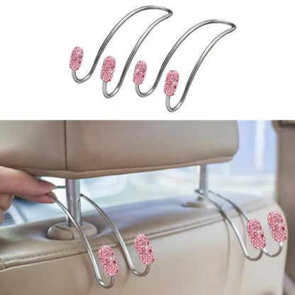 Car Seat Rhinestone Headrest Hanger Bag Hook