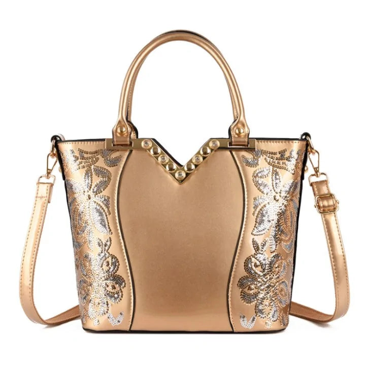 Luxury Sequin Embroidery Leather Handbag Solus™