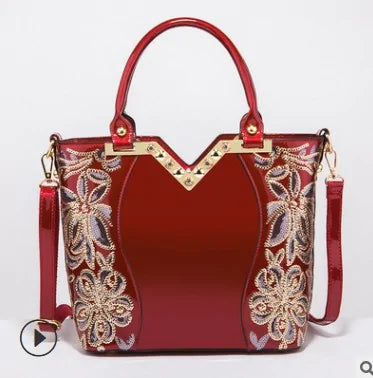 Luxury Sequin Embroidery Leather Handbag Solus™