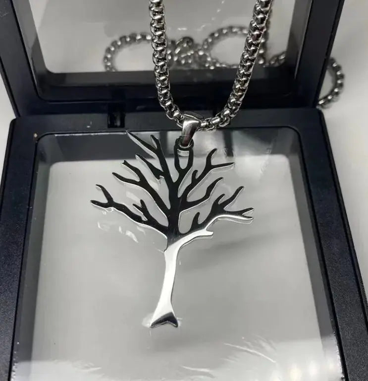 Hip-Hop High-grade Stainless Steel Tree Necklace