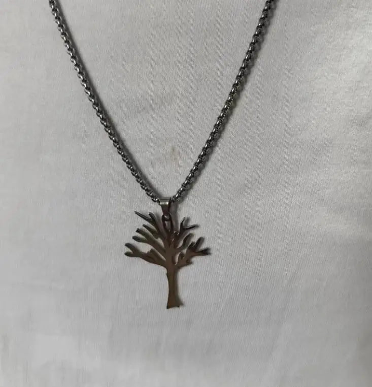 Hip-Hop High-grade Stainless Steel Tree Necklace