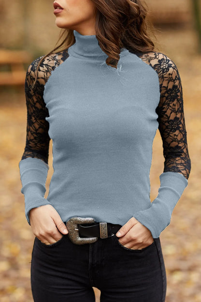 Lace Turtleneck Pullover netstar®