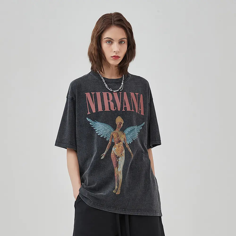 Vintage Nirvana Angel Print Tshirt