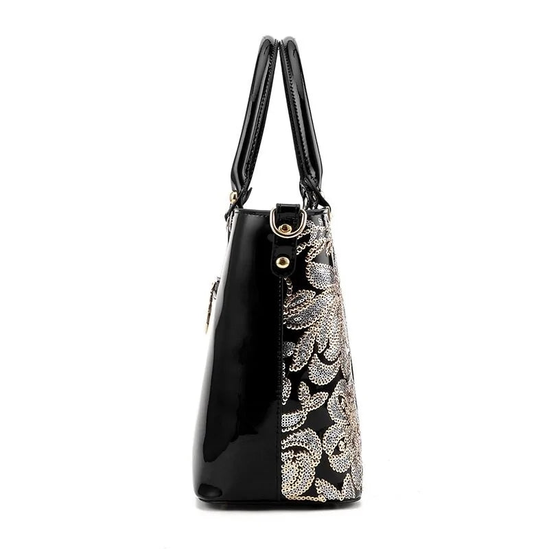 Luxury Sequin Embroidery Leather Handbag Solus™