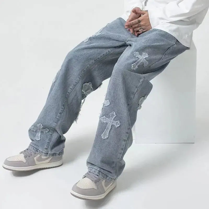 Streetwear Cross Denim Pants netstar®