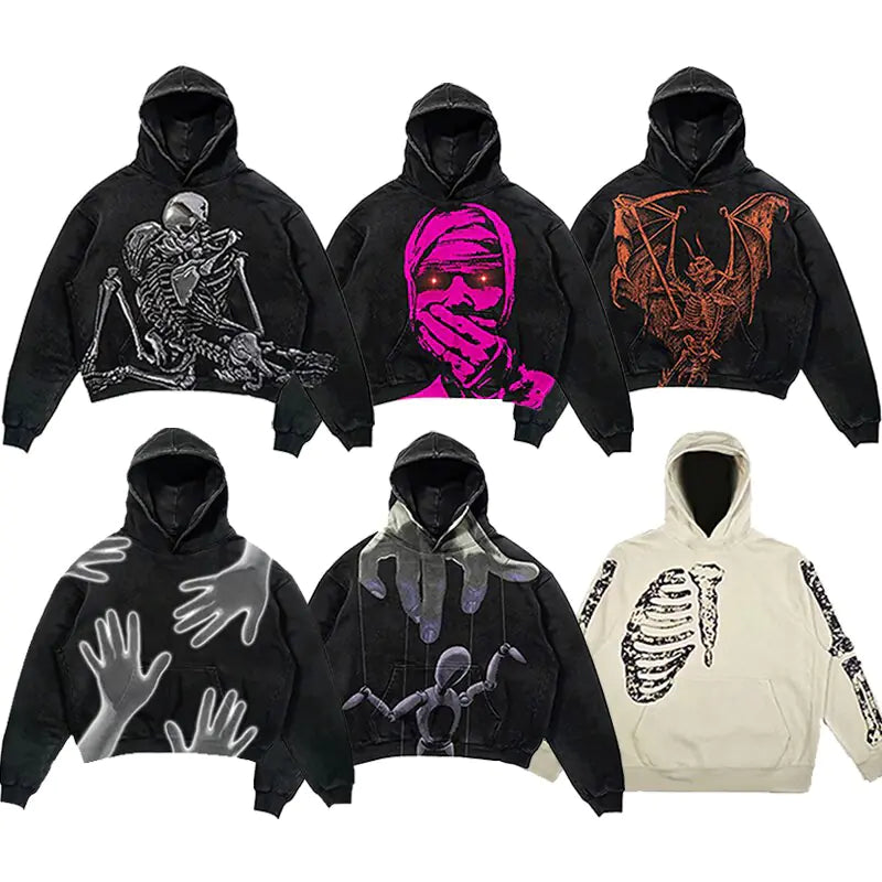 All Over Print Graphic Y2k Hoodies