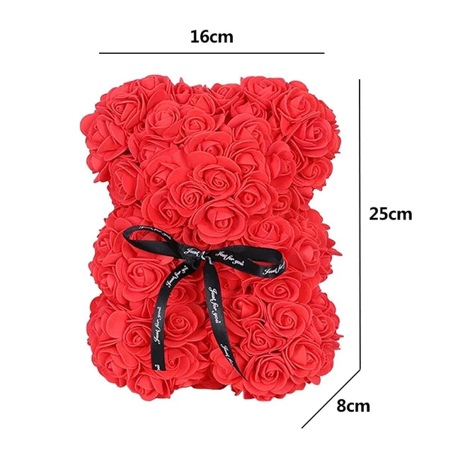 Teddy Rose Bear with Bouquet 1/2pc 25cm netstar®