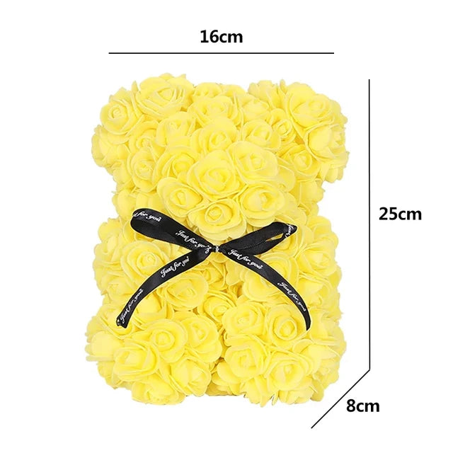 Teddy Rose Bear with Bouquet 1/2pc 25cm netstar®