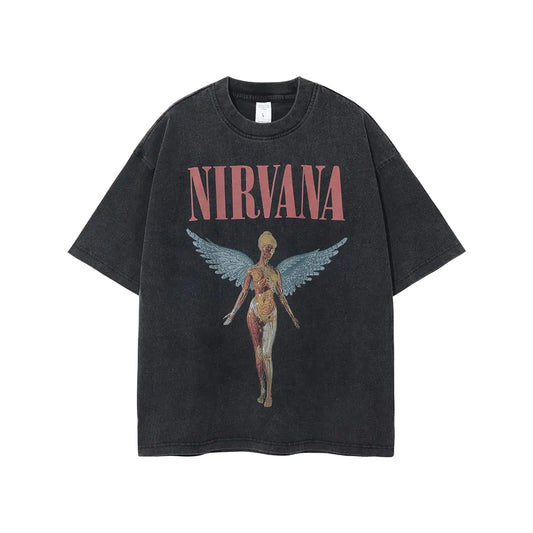 Vintage Nirvana Angel Print Tshirt