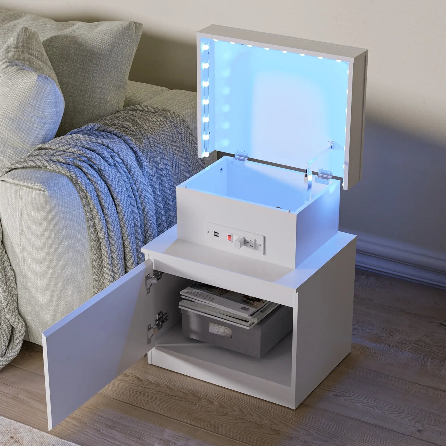 LED Nightstand with Charging Station netstar®