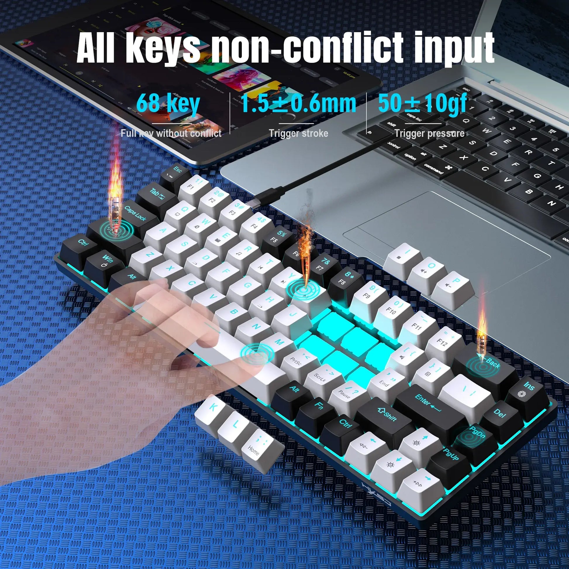 Blue Switch 60% Gaming Keyboard netstar®