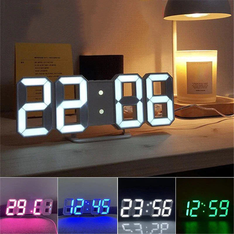 Digital 3D LED Alarm Clock Decor USB