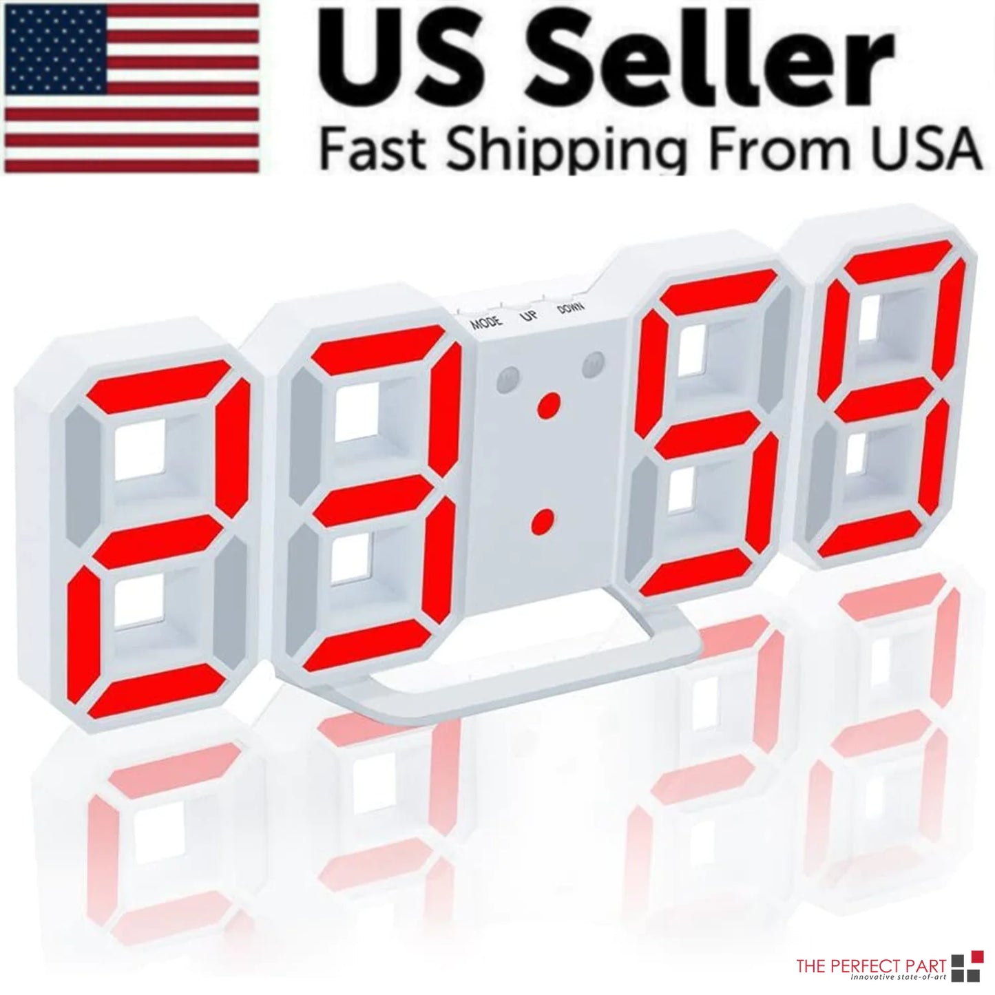 Digital 3D LED Alarm Clock Decor USB