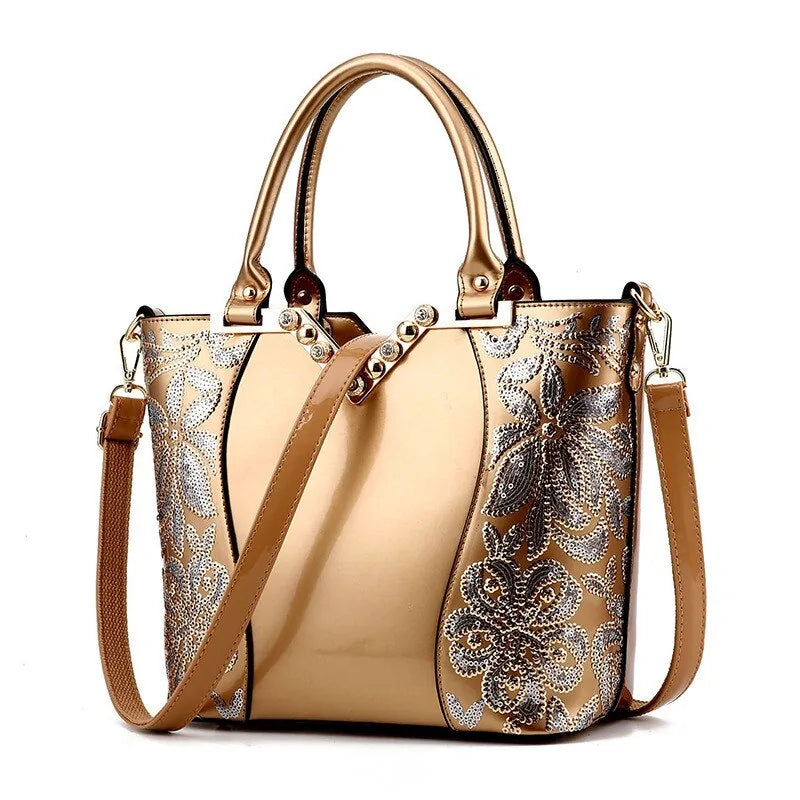 Luxury Sequin Embroidery Leather Handbag Solus™