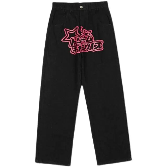 Hip Hop Star Print Jeans