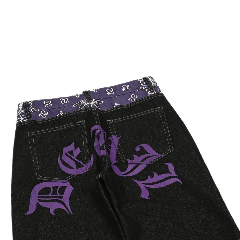 Purple & Blue Baggy Y2K Jeans