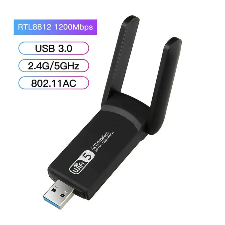 Computer & Console 1200Mbps Long Range 5GHz Wireless USB WiFi Adapter Antennas