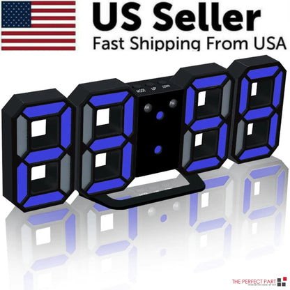 Digital 3D LED Alarm Clock Decor USB