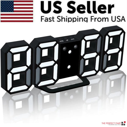 Digital 3D LED Alarm Clock Decor USB