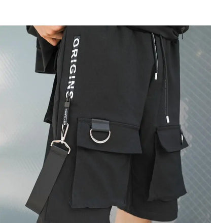 Punk Black Extra Pockets Shorts