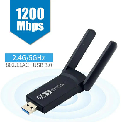 Computer & Console 1200Mbps Long Range 5GHz Wireless USB WiFi Adapter Antennas