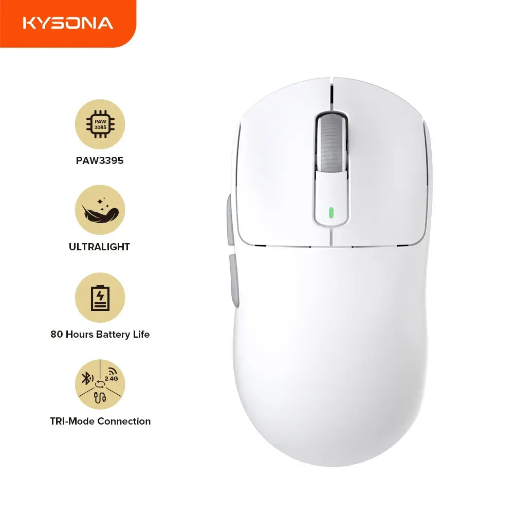 Kysona PAW White Wireless Esports Mouse netstar®