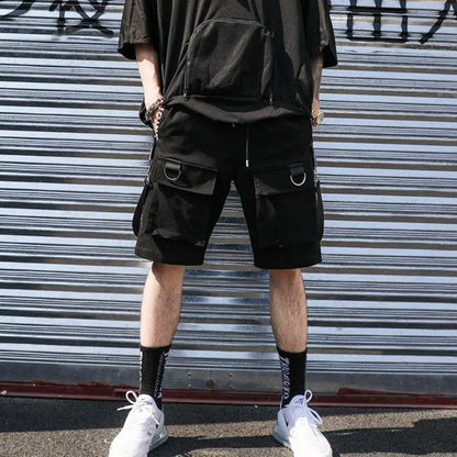 Punk Black Extra Pockets Shorts