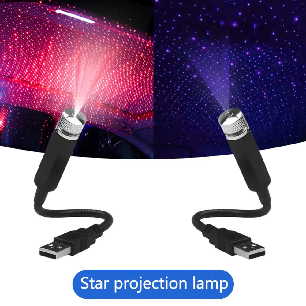 Mini LED Car Night Light Roof Projector net star