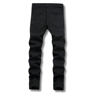 Black Python Jeans net star